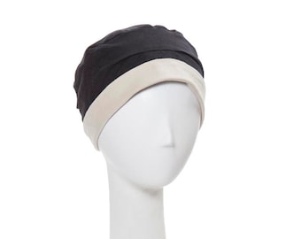 Reversible chemo hat for cancer patients. 100% cotton, a basic chemo cap for every day.