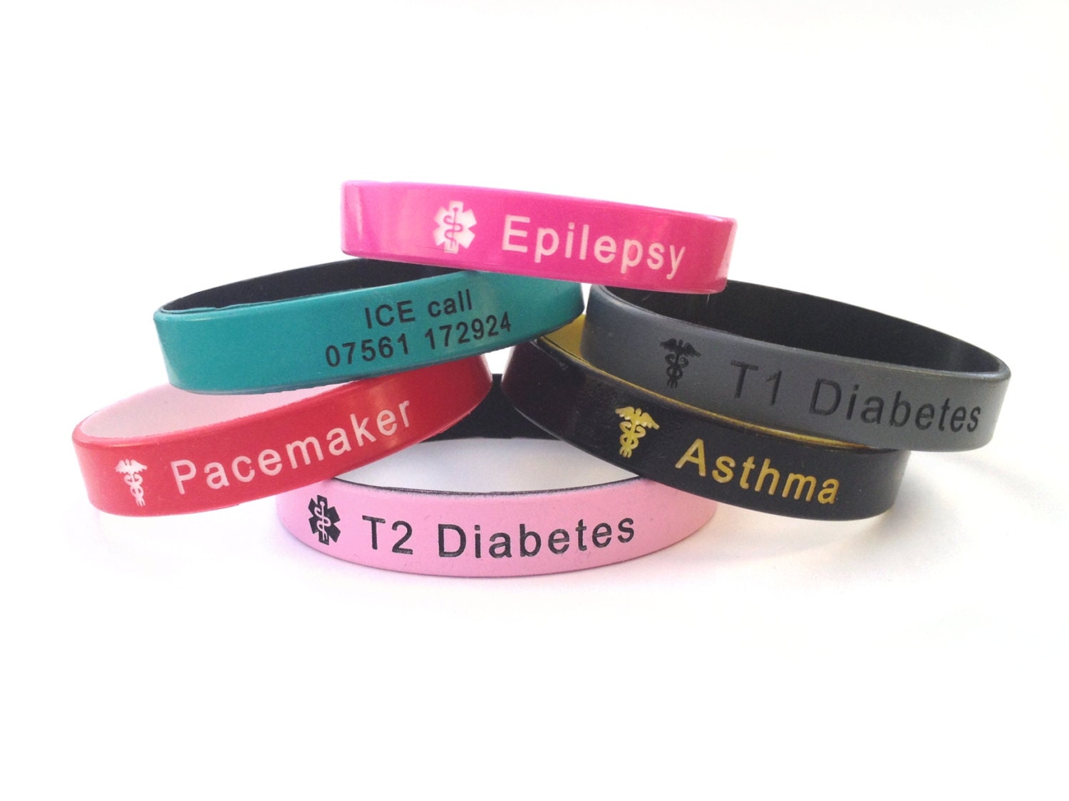 Personalized Silicone Wristband Medical Alert ID Bracelet