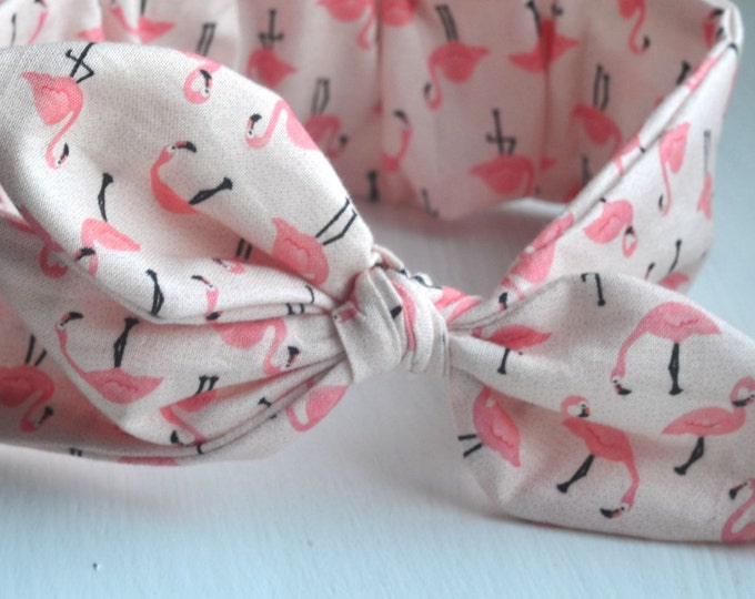 flamingo knot headband pink baby headband bow headband girl newborn flamingo headband bow pink headband toddler flamingo headband pink bow