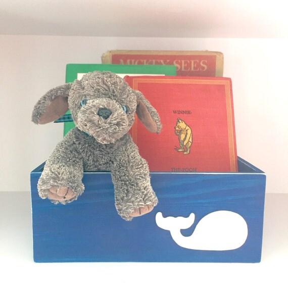 Nautical Storage Navy Whale Box Nautical Storage Bin