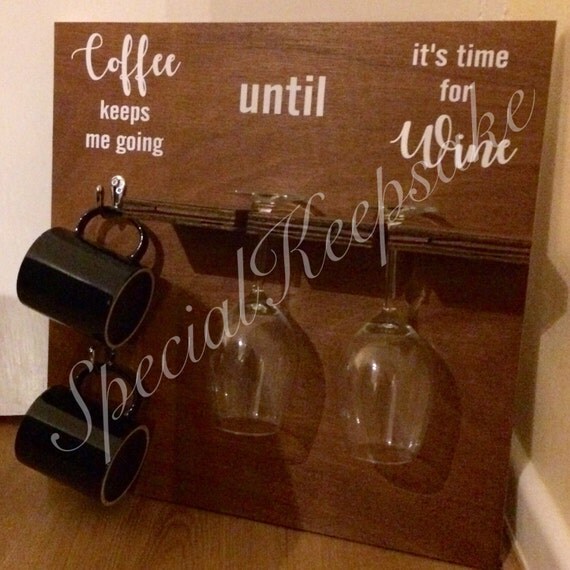 Unique Kitchen Bar Dining Room Wall Art Wine Glass Holder Mug