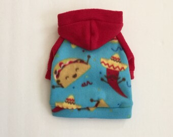Fiesta Tacos Pet Hoodie, Dog Sweater for Small Breeds
