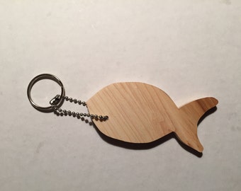 Wood Fish Shape Keychain - Handmade with Scroll Saw