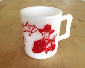 Hopalong Cassidy milk glass mug