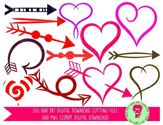 Download Hearts and Arrows SVG / DXF Cutting Files For Cricut Explore