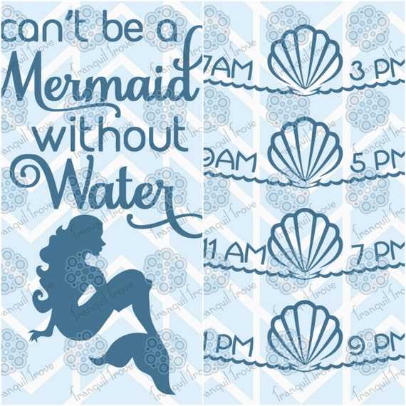 Download SVG & DXF design Can't be a Mermaid without Water bottle