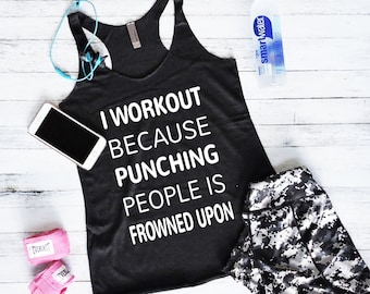 Workout Tank Top, Fitness Tank Tops, Workout Tank Tops with Sayings, Womens Workout Tank Tops, Yoga Tank Tops - Frowned Upon
