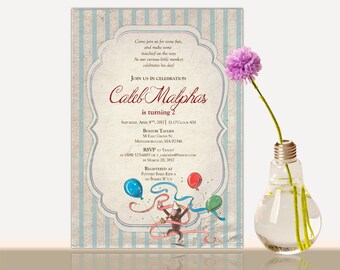 Curious George Birthday Invitation - Curious George invitation - Curious George Birthday Party