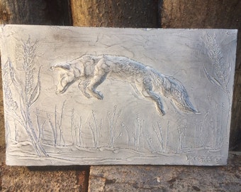 Wolf wall sculpture, wolf garden ornament, wolf sculpture, wolf picture, wolf gift, wolf art, wildlife art, wolf wall art