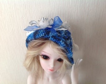 Blue Crochet Dolls Hat- BJD Dolls Hat- Crochet Hat