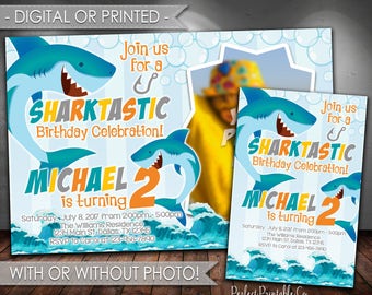 Shark Invitation, Shark Birthday Invitation, Shark Birthday Party Invitation, Shark Invite, Shark Pool Party Invitation, Digital, Print #632