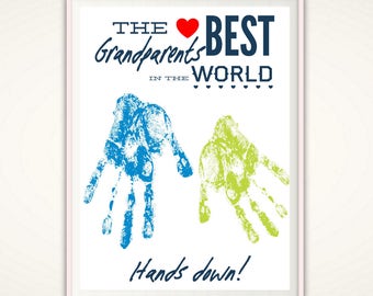 Valentines Gifts for Grandparents, Personalized Grandparent Gift, Valentines Day Gift from Grandkids, PRINTABLE DIY Handprint Art, From Baby