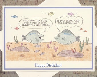 Dad Birthday Card, Father Birthday Card, Jewish Father, Judaica, Jewish Card, Funny Dad Birthday Card, Funny Card For Dad, Dad Card