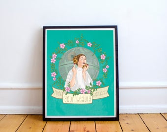 Princess Leia, Feminist Print, Carrie Fisher, Star Wars Poster
