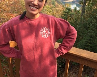Monogram Comfort Color Sweatshirt / monogrammed pullover