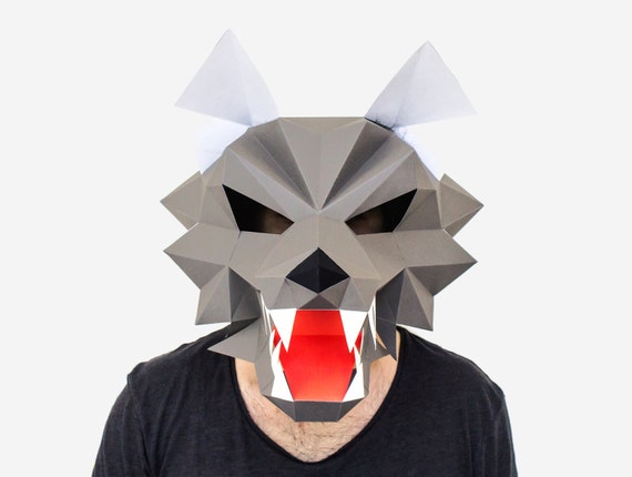 Werewolf Mask DIY Printable Animal Mask Instant by AwesomePatterns
