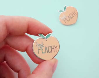PRE-ORDER just peachy peach HARD enamel pin | Lapel pin | Cute fruity pink