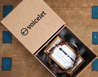 Voicelet Personalized Wooden Sound Wave Bracelet