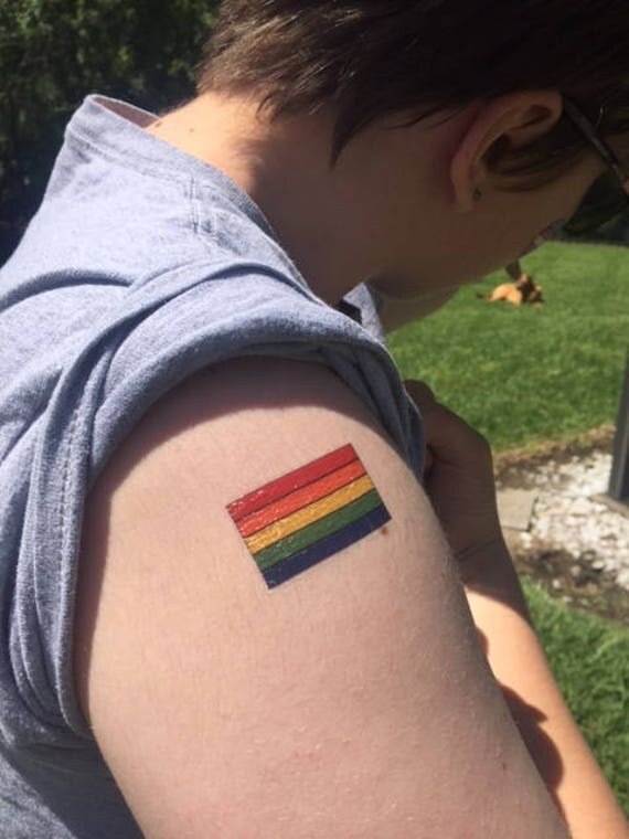 Rainbow Flag Temporary Tattoo 2915