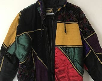 Vintage Clothing Vintage Jacket mens jacket womens jacket unisex clothing color block 90's fashion 80's fashion Breatan Brand FREE SHIPPING