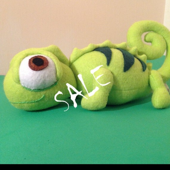 green chameleon plush