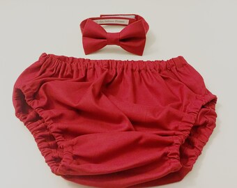 Cake Smash Outfit Boy, Red Bow Tie Diaper Cover Set, Red Baby Boy Bow Tie Diaper Cover, First Birthday Cake Smash Outfit