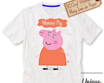 Mommy Pig ,Peppa pig tshirt iron on transfer, Birthday party shirt iron on transfer,Printed AND printable Digital File