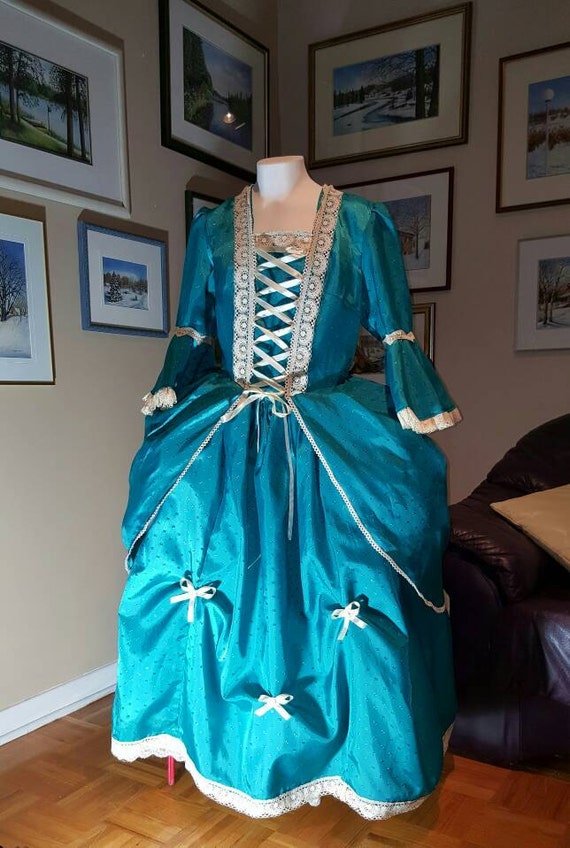 Victorian costume,turquoise dress, Steampunk ,Queen, marie antonette cosplay ,steampunk ,cosplay ,The duchess ,18th century dress by CostumesAndVintage steampunk buy now online