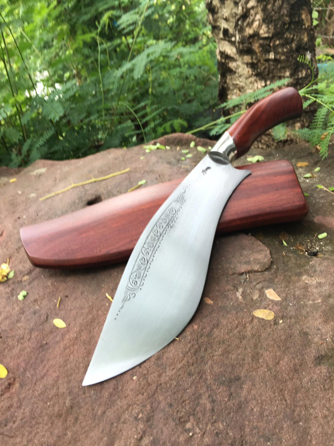 Thai Engraved Machete Custom Machete Hand Forged Machete