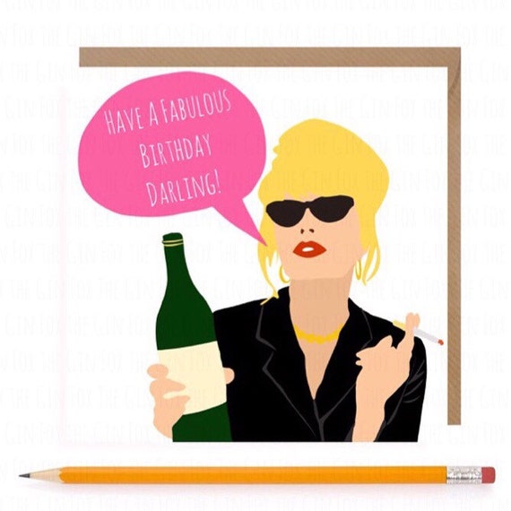 Funny Ab Fab Patsy Card Absolutely Fabulous Card by TheGinFox