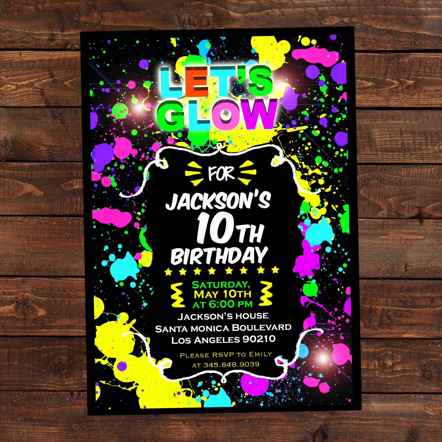 Glow in the dark invitations DIY Glow party invitations