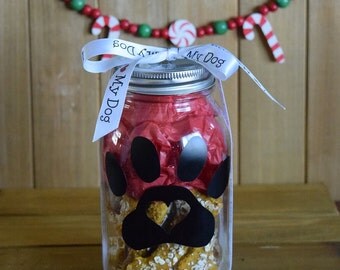 Dog Treat Jar, grain free dog treats, pumpkin and apple treats, dog treat container, personalized treat jar, biscuit jar, dog lover gift