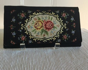 Vintage Petit Point Clutch - West Germany