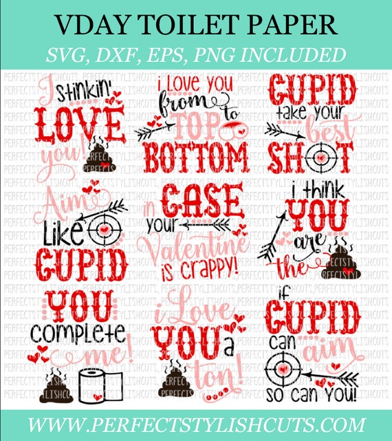 Download Valentine's Day Toilet Paper SVG Bundle DXF EPS png