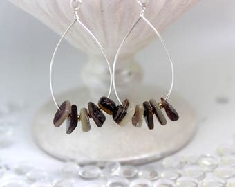 Earrings 4 - Thin Oval Chip Earrings