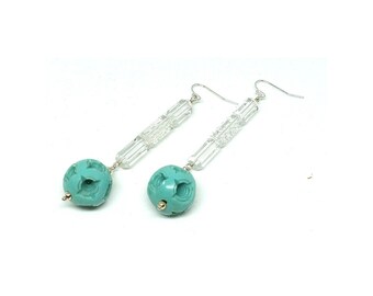 Vintage 1920s Earrings | Art Deco Earrings | Drop Earrings | Glass Earrings | Celluloid Earrings | 1920s Earrings | Statement Earrings