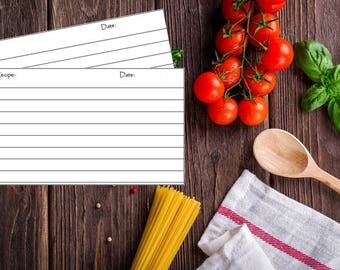 Blank Recipe Cards~3x5~Printable Recipe Cards~Plain~Simple