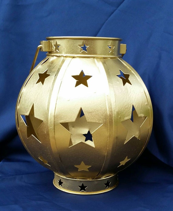 Gold Star Lantern centerpiece by BsBouquets on Etsy
