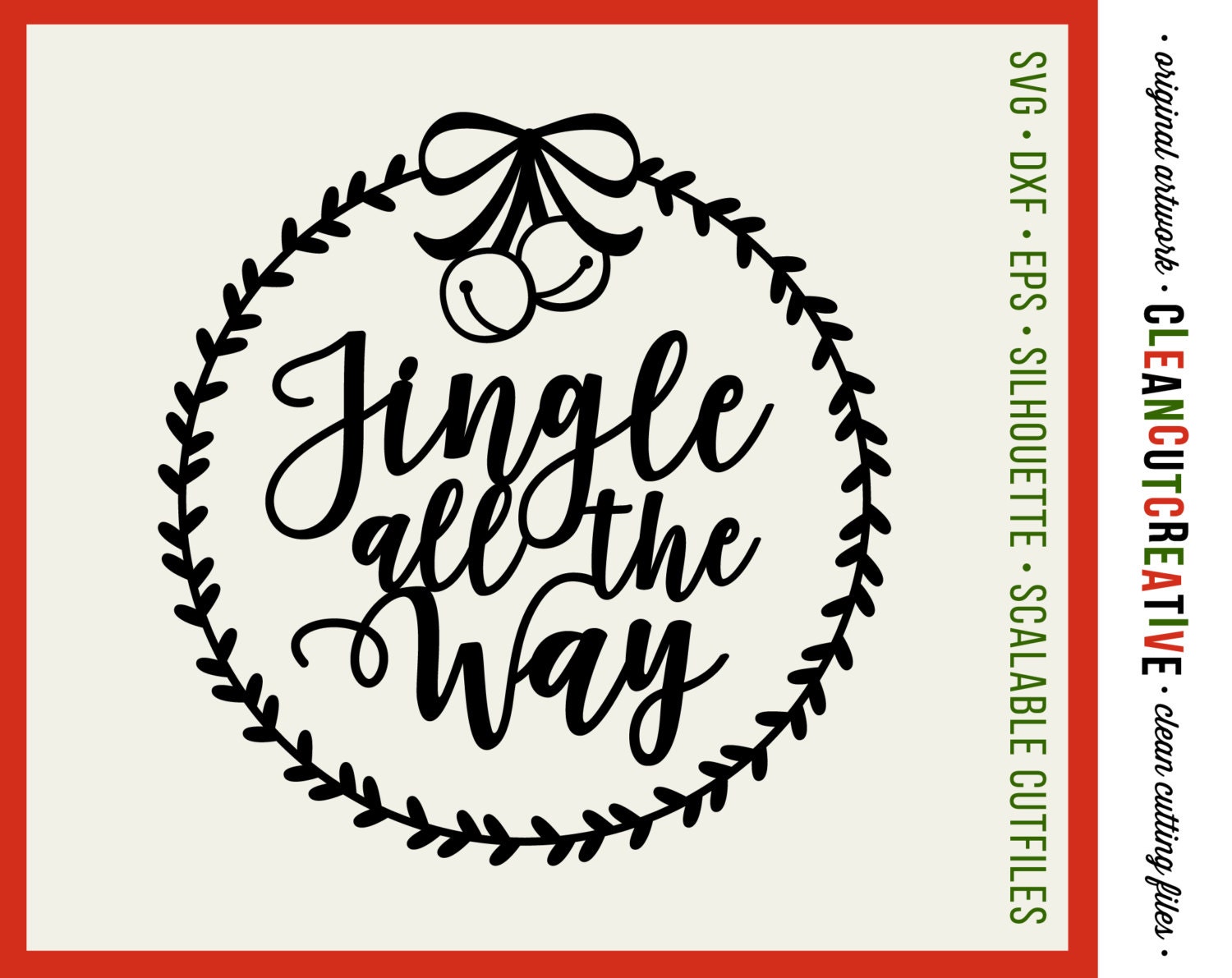 Download SVG Jingle all the Way svg christmas wreath svg christmas