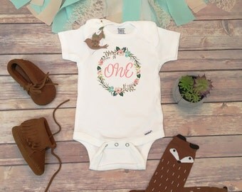 One Baby Bodysuit, First Birthday Outfit Girl, Birthday Onesie®, Baby Girl Clothes, Baby Shower Gift, Boho Baby Clothes, Cute Baby Clothes