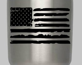 Distressed Flag Decal, Yeti Flag Decal , Yeti Decals, Flag Car Decals, Patriotic Decals, American Flag, Flag Decal, American Flag Decal