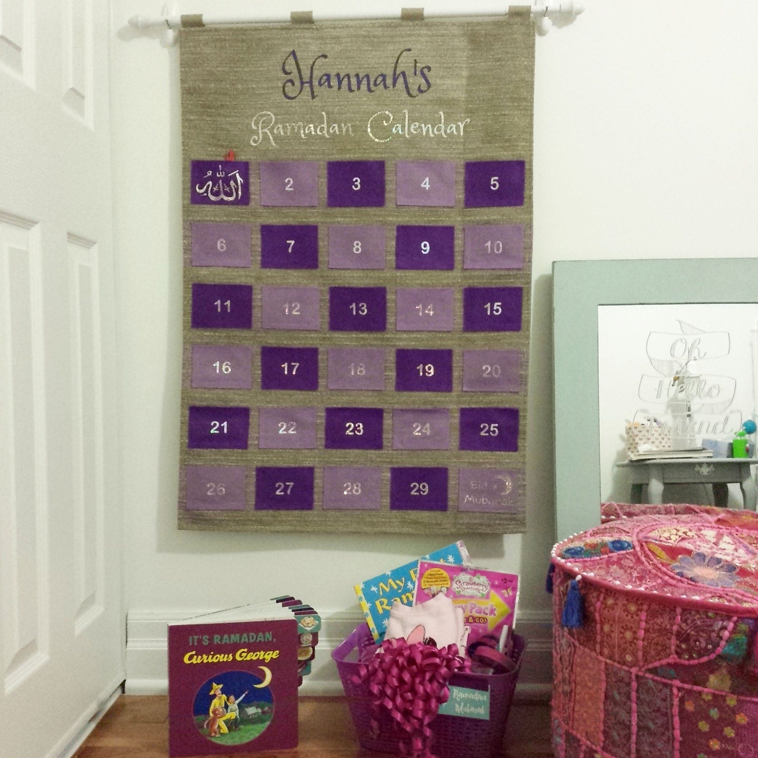 Personalised Fabric Kids Ramadan Advent Calendar