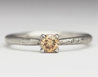 Rustic diamond ring | Etsy