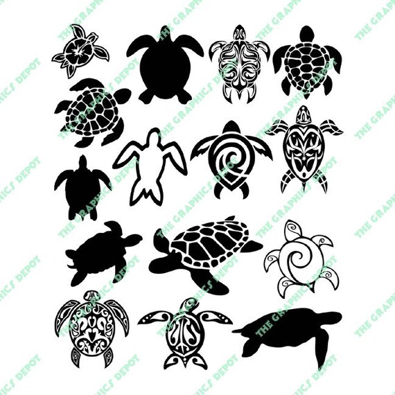 Sea Turtle SVG & EPS files Instant Download Cut Files