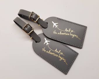 And so the adventure begins! Luggage Tag Gifts - Traveler - Wedding - Birthday & More! Made in the USA