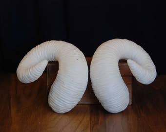 Ram Style Horn Set/ Ram Cosplay Horns/ Fantasy Costume Horns (lightweight/ raw cast/ unpainted)