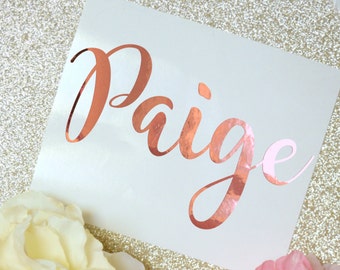 Custom Name Chrome Vinyl Decal, Holographic