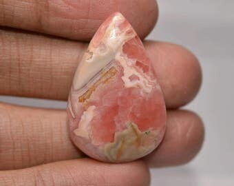 Rhodochrosite Cabochon Pear..34.15x22.90x5.80mm..47cts..A#1587