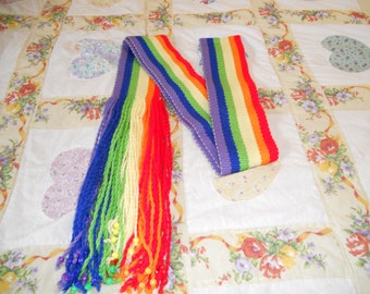 Rainbow Sash, Loom Woven, Contemporary, Accessories, Chic Belt, Southwestern Style Apparel, Pueblo Indian, Dance, Native American, Clothing