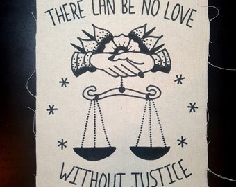 Bell Hooks Back Patch There Can Be No Love Without Justice Backpatch